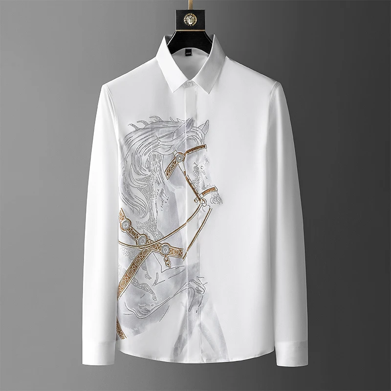 Streetwear Uomo Brand - แบรนด์หรูชายเสื้อ 2025 ฤดูร้อนแขนยาวเสื้อลําลองบางธุรกิจสังคมอย่างเป็นทางการเสื้อStreetwear Camicia Uomo
