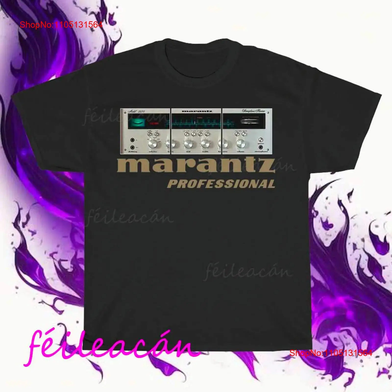 Streetwear Brand T Shirt - เสื้อยืดลายโลโก้ Marantz Amplifier ของแท้ สไตล์อเมริกัน ตลกๆ