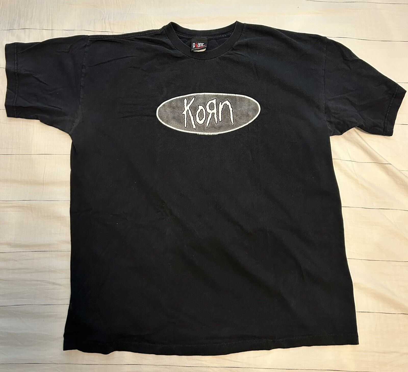 Streetwear Brand T Shirt - เสื้อยืดขนาดใหญ่วินเทจ1998 Korn การแก้ไข1St XL สีดำใช้หัวข้อร้อน90