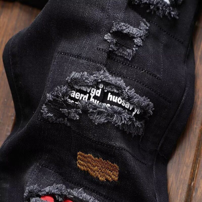 กางเกงยีนส์ขาดสไตล์สตรีทแฟชั่น - Streetwear Brand Designer บทวิจารณ์และราคา