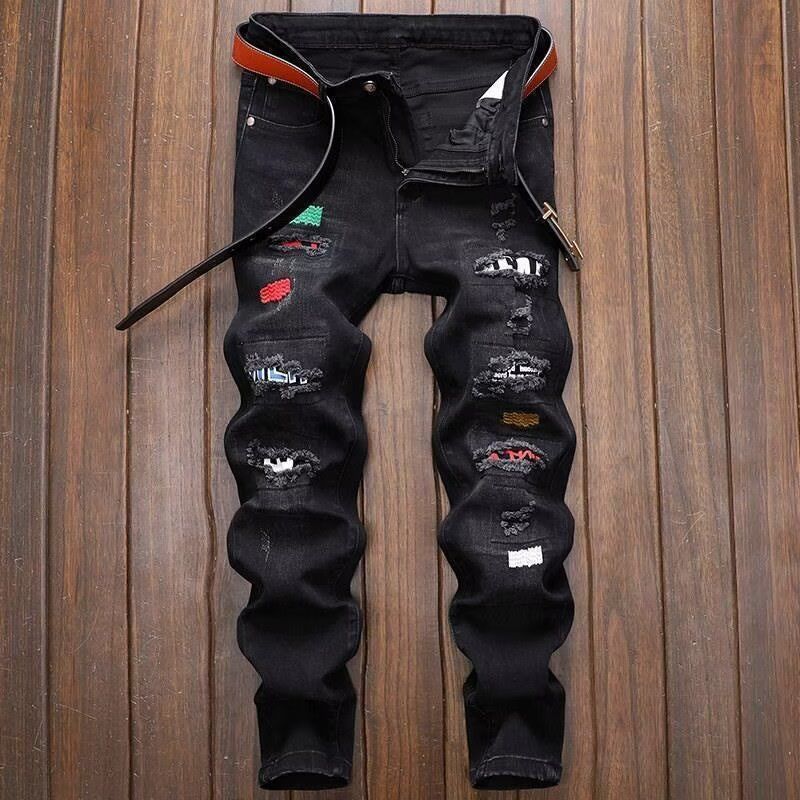 กางเกงยีนส์ขาดสไตล์สตรีทแฟชั่น - Streetwear Brand Designer บทวิจารณ์และราคา