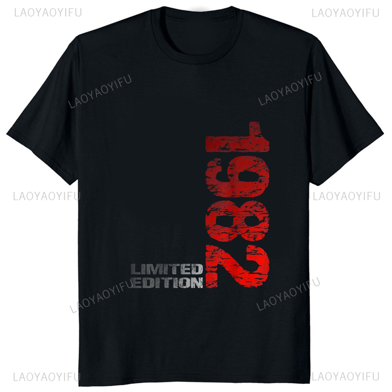 เสื้อยืดพิมพ์ลายวินเทจ1982รุ่น - Streetwear Brand T Shirt บทวิจารณ์และราคา